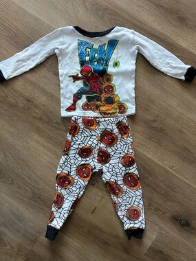 Marvel White Black Spider-Man Halloween Pajama Set 2T